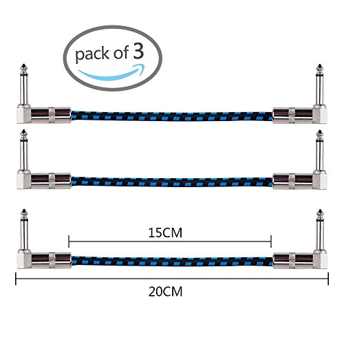 Rayzm Guitarra Cable Patch-1/4 " Silencioso Cable Pedalera Patch Cable, Derecha Masculino de ángulo para Hombre Mono Instrumento Patch Alambre para Guitarra/Bajo Pedales de Efectos (Pack de 3) Rayzm Guitarra Cable Patch-1/4 " Silencioso Cable Pedalera Patch Cable, Derecha Masculino de ángulo para Hombre Mono Instrumento Patch Alambre para Guitarra/Bajo Pedales de Efectos (Pack de 3)