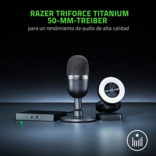 Razer Seiren Mini Micrófono compacto para USB para streaming, compacto con patrón polar supercardioide, soporte inclinable, amortiguador integrado, Quartz / Rosa Razer Seiren Mini Micrófono compacto para USB para streaming, compacto con patrón polar supercardioide, soporte inclinable, amortiguador integrado, Quartz / Rosa