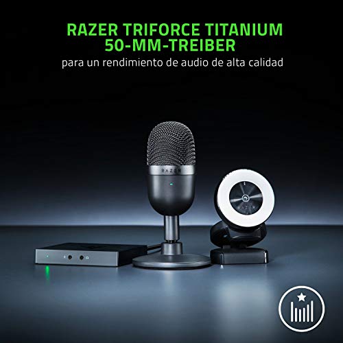 Razer Seiren Mini Micrófono compacto para USB para streaming, compacto con patrón polar supercardioide, soporte inclinable, amortiguador integrado, Quartz / Rosa