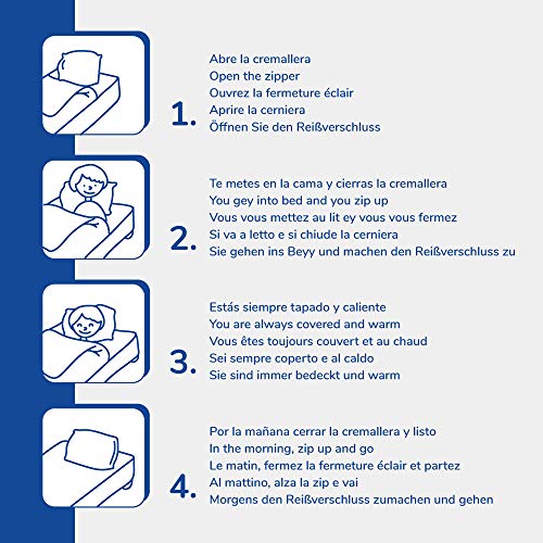 Rc Ocio Saco nordico con Cremallera Edredon Ajustable con Relleno y Bajera incluida para Cama Individual de Funda Ajustables con Cremalleras Evita Dormir destapado máxima Comodidad (Cama de 90) Rc Ocio Saco nordico con Cremallera Edredon Ajustable con Relleno y Bajera incluida para Cama Individual de Funda Ajustables con Cremalleras Evita Dormir destapado máxima Comodidad (Cama de 90)