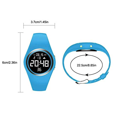 RCruning-EU Pulsera Actividad Impermeable IP68 Fitness Smartwatch Tracker Contador de Pasos, Contador de Calorías,Distancia niños Mujer Hombre - Non-Bluetooth Non-App Azul Claro