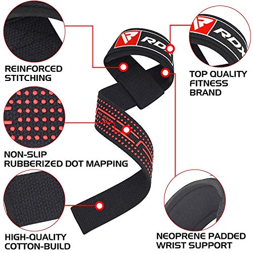 RDX Correas Gimnasio Pesas Levantamiento Muñequeras Musculación Sujeción de Gel Deportivas Elevación Gym Straps Peso Fitness Entrenamiento Halterofília Culturismo