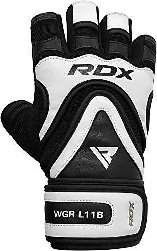 RDX Guantes Gimnasio con Muñequera Pesas Entrenamiento Halterofilia Fitness Musculacion Culturismo Weightlifting Levantamiento Powerlifting Workout Antideslizante Gym Gloves