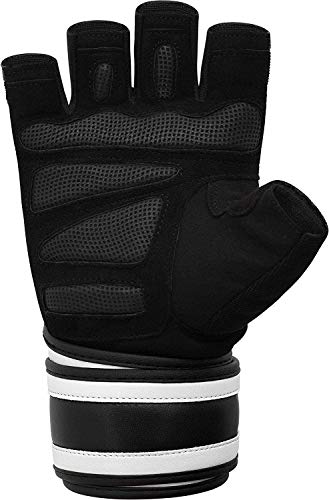 RDX Guantes Gimnasio con Muñequera Pesas Entrenamiento Halterofilia Fitness Musculacion Culturismo Weightlifting Levantamiento Powerlifting Workout Antideslizante Gym Gloves