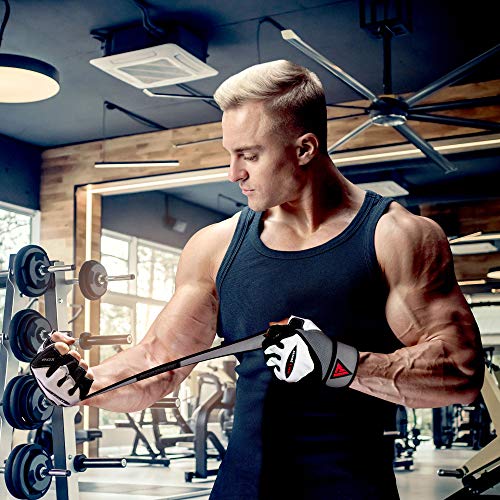 RDX Guantes Gimnasio Cuero con Muñequera Fitness Musculacion Culturismo Gym Levantamiento Pesas Entrenamiento Halterofilia Powerlifting Antideslizante Workout Weightlifting Gloves RDX Guantes Gimnasio Cuero con Muñequera Fitness Musculacion Culturismo Gym Levantamiento Pesas Entrenamiento Halterofilia Powerlifting Antideslizante Workout Weightlifting Gloves