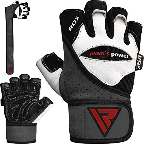 RDX Guantes Gimnasio Cuero con Muñequera Fitness Musculacion Culturismo Gym Levantamiento Pesas Entrenamiento Halterofilia Powerlifting Antideslizante Workout Weightlifting Gloves RDX Guantes Gimnasio Cuero con Muñequera Fitness Musculacion Culturismo Gym Levantamiento Pesas Entrenamiento Halterofilia Powerlifting Antideslizante Workout Weightlifting Gloves