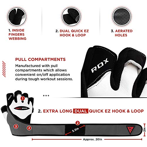 RDX Guantes Gimnasio Cuero con Muñequera Fitness Musculacion Culturismo Gym Levantamiento Pesas Entrenamiento Halterofilia Powerlifting Antideslizante Workout Weightlifting Gloves RDX Guantes Gimnasio Cuero con Muñequera Fitness Musculacion Culturismo Gym Levantamiento Pesas Entrenamiento Halterofilia Powerlifting Antideslizante Workout Weightlifting Gloves