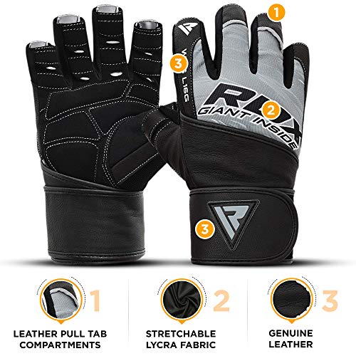 RDX Guantes Gimnasio Cuero con Muñequera Fitness Musculacion Culturismo Weightlifting Levantamiento Pesas Entrenamiento Halterofilia Powerlifting Workout Antideslizante Gym Gloves RDX Guantes Gimnasio Cuero con Muñequera Fitness Musculacion Culturismo Weightlifting Levantamiento Pesas Entrenamiento Halterofilia Powerlifting Workout Antideslizante Gym Gloves