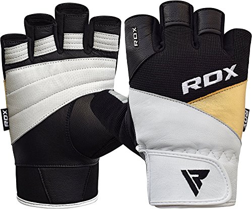 RDX Guantes Gimnasio Fitness Musculacion Culturismo Gym Levantamiento de Pesas Entrenamiento Halterofilia Powerlifting Antideslizante Deportivos Workout Weightlifting Gloves