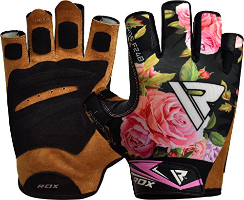 RDX Guantes Gimnasio Mujer Fitness Culturismo Musculacion Gym Levantamiento de Pesas Entrenamiento Halterofilia Deportivos Workout Powerlifting Chica Antideslizante Weightlifting Gloves