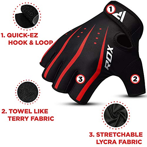 RDX Guantes Gimnasio Pesas Musculacion Fitness Entrenamiento Transpirable Powerlifting Ejercicio de Entrenamiento de Soporte de muñeca RDX Guantes Gimnasio Pesas Musculacion Fitness Entrenamiento Transpirable Powerlifting Ejercicio de Entrenamiento de Soporte de muñeca
