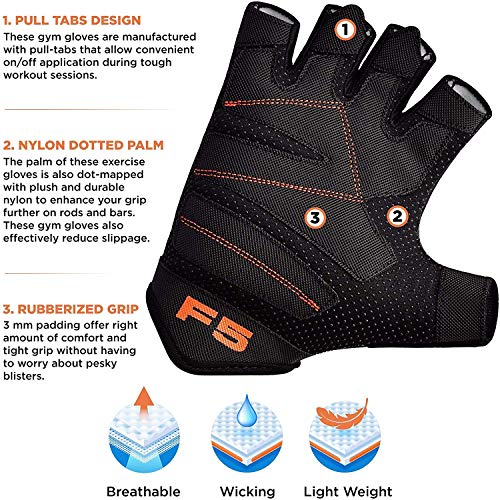 RDX Guantes Gimnasio Pesas Musculacion Fitness Entrenamiento Transpirable Powerlifting Ejercicio de Entrenamiento de Soporte de muñeca