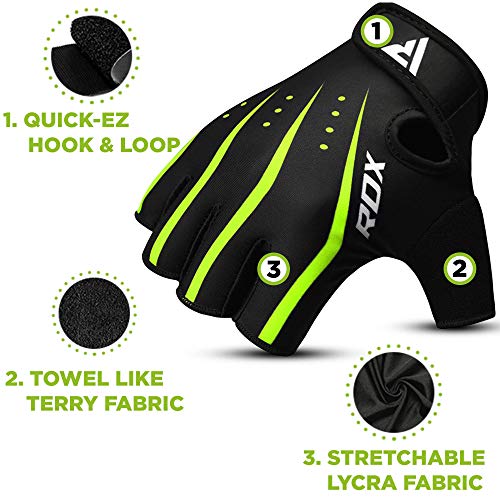 RDX Guantes Gimnasio Pesas Musculacion Fitness Entrenamiento Transpirable Powerlifting Ejercicio de Entrenamiento de Soporte de muñeca RDX Guantes Gimnasio Pesas Musculacion Fitness Entrenamiento Transpirable Powerlifting Ejercicio de Entrenamiento de Soporte de muñeca