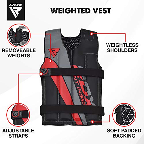 RDX Gym Lastrado Chalecos De Peso Fitness Weighted Vest Entrenamiento Chaleco Pesas