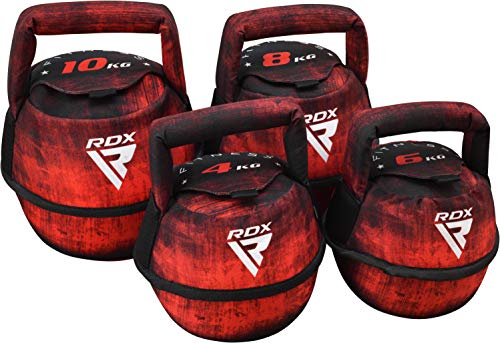 RDX Pesa Rusa Kettlebell Peso Swing Entrenamiento Front Squat Russian Sit-up Levantamiento de Pesas Bolsa de Arena Dumbells Muscular Equipos de Gimnasia para Yoga Ejercicio Deportivo 2kg a 10kg