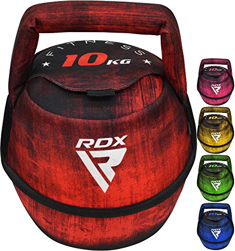 RDX Pesa Rusa Kettlebell Peso Swing Entrenamiento Front Squat Russian Sit-up Levantamiento de Pesas Bolsa de Arena Dumbells Muscular Equipos de Gimnasia para Yoga Ejercicio Deportivo 2kg a 10kg