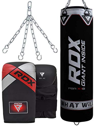 RDX Saco de Boxeo Relleno MMA Muay Thai Kick Boxing Artes Marciales con Guantes Cadena Entrenamiento 4FT 5FT Punching Bag