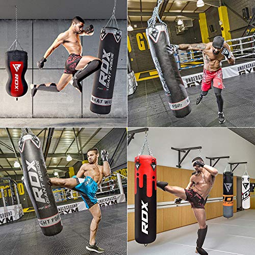 RDX Saco de Boxeo Relleno MMA Muay Thai Kick Boxing Artes Marciales con Guantes Cadena Entrenamiento 4FT 5FT Punching Bag