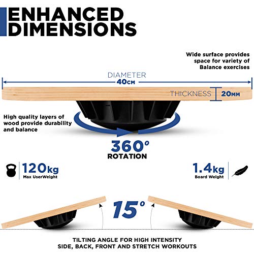 RDX Tabla de Equilibrio 40cm Antideslizante Redondo Balance Board Madera Entrenamiento Physio Yoga Fitness Pilates Sport Entrenador Ejercicio Gimnasio Deporte la Rehabilitación Física Terapia RDX Tabla de Equilibrio 40cm Antideslizante Redondo Balance Board Madera Entrenamiento Physio Yoga Fitness Pilates Sport Entrenador Ejercicio Gimnasio Deporte la Rehabilitación Física Terapia