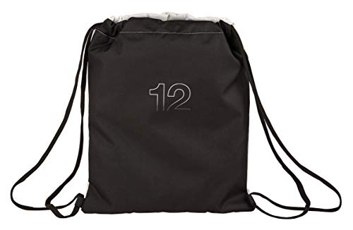 Real Madrid, 40 cm, 611854196 2018 Bolsa de Cuerdas para el Gimnasio, Unisex, Blanca/Negra Real Madrid, 40 cm, 611854196 2018 Bolsa de Cuerdas para el Gimnasio, Unisex, Blanca/Negra