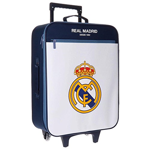Real Madrid 4969151 Magnum Equipaje Infantil, 52 cm, 26 litros, Blanco