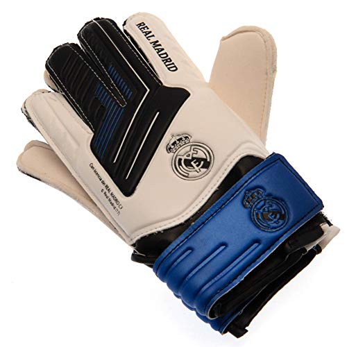 Real Madrid CF - Guantes de portero junior (Talla Única) (Blanco/Azul)