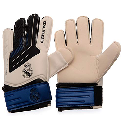 Real Madrid CF - Guantes de portero junior (Talla Única) (Blanco/Azul)