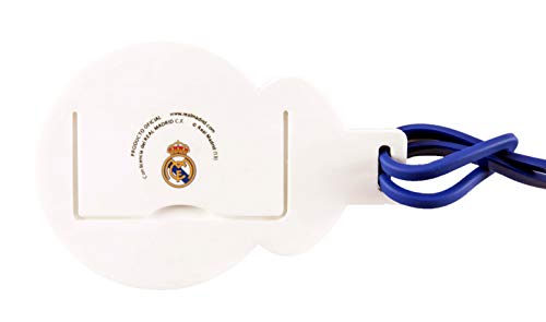 Real Madrid Etiqueta para Equipaje - Producto Oficial del Equipo, Identificador de Maleta con Goma de Sujeción y Anverso para los Datos del Viajero