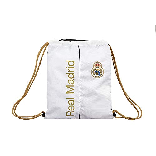 Real Madrid FC Bolsa de Cuerdas, Bolsa de Gimnasia para Niños, Bolso Educación Física, Bolsa Natación, Bolsa de Viaje o Escolar, 1ª Team 19/20 Design, Regalo para Niños!