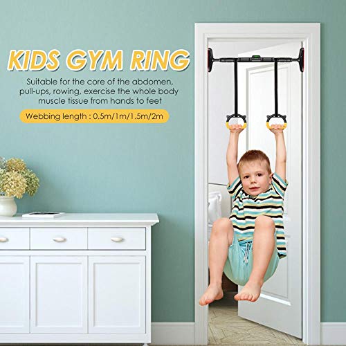 RecoverLOVE Anillos de Gimnasia con Barra de Trapecio para niños, Patio de Juegos para niños, Ejercicio en casa, Anillos de Gimnasio con Correas, Anillos de Gimnasia, Juego de Gimnasio en casa