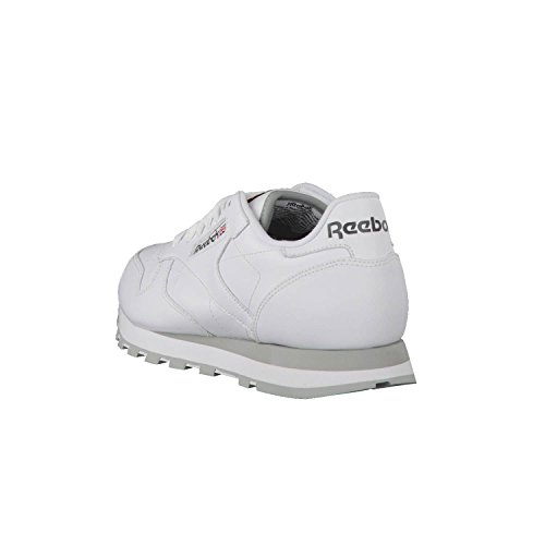 Reebok Classic Leather - Zapatillas de cuero para hombre, color blanco (int-white / lt. grey), talla 42