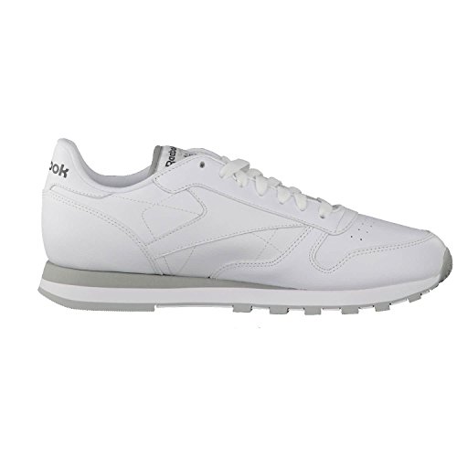 Reebok Classic Leather - Zapatillas de cuero para hombre, color blanco (int-white / lt. grey), talla 42