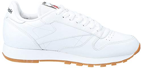 Reebok Classic Leather - Zapatillas de cuero para hombre, color blanco (white / gum 2), talla 45