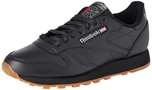 Reebok Classic Leather - Zapatillas de cuero para hombre, color negro (black / gum 2), talla 40.5