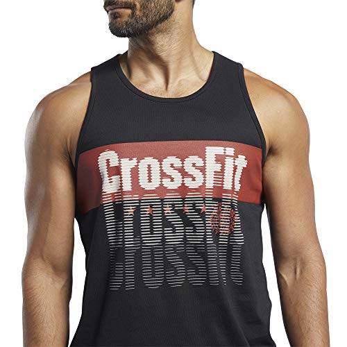 Reebok Crossfit - Camiseta para hombre - GJH33, Camiseta Crossfit Repeat, M, Negro Reebok Crossfit - Camiseta para hombre - GJH33, Camiseta Crossfit Repeat, M, Negro