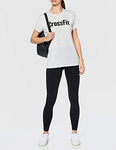 Reebok Crossfit Rd Camiseta de Manga Corta, Mujer, Gris (Light Grey Heather), L Reebok Crossfit Rd Camiseta de Manga Corta, Mujer, Gris (Light Grey Heather), L