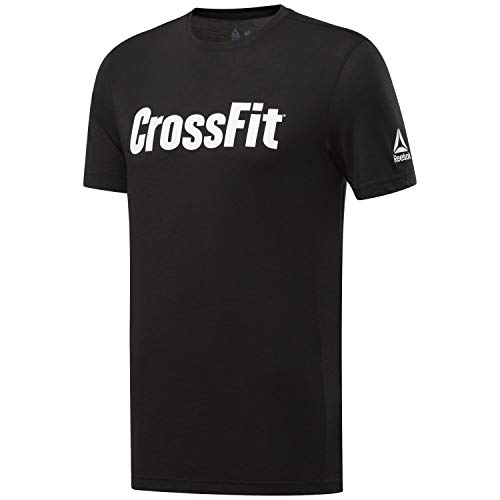 Reebok Crossfit Read tee Camiseta de Manga Corta, Hombre, Negro (Black/White), XS Reebok Crossfit Read tee Camiseta de Manga Corta, Hombre, Negro (Black/White), XS
