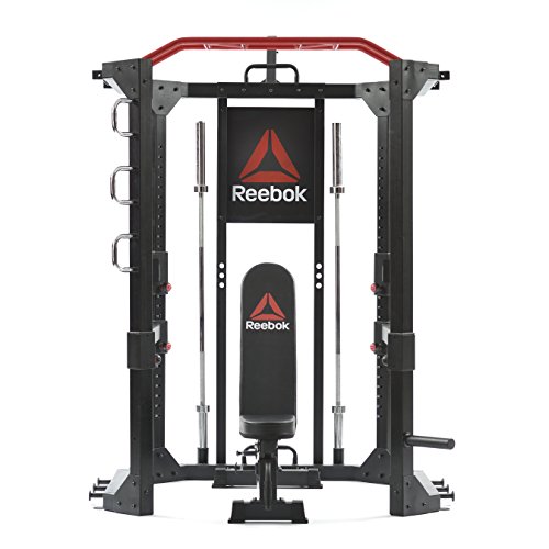 Reebok Functional Cage multifunción Station, Negro/Rojo, One Size