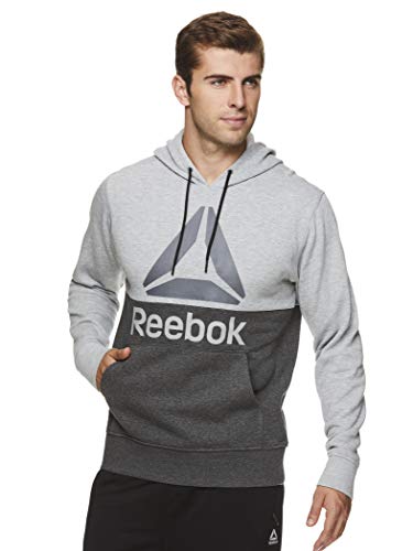 Reebok Men's Performance Pullover Hoodie - Graphic Hooded Activewear Sweatshirt