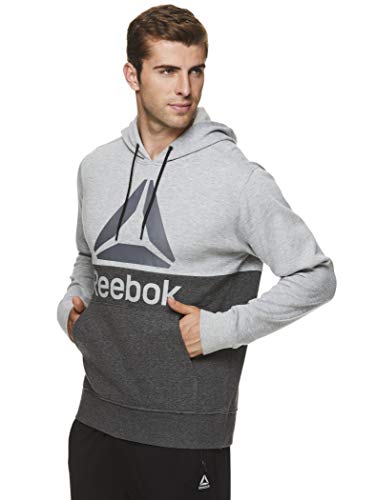 Reebok Men's Performance Pullover Hoodie - Graphic Hooded Activewear Sweatshirt