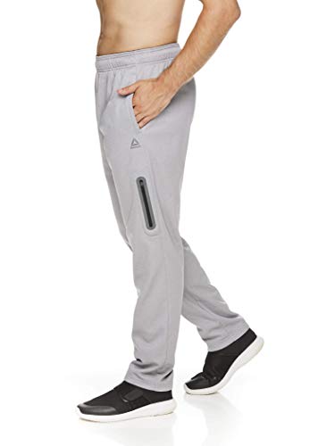 Reebok Men's Track & Running Pants with Zipper Pockets - Athletic Workout Training & Gym Pants for Men - Tremont Pant Sleet Grey Heather, Large