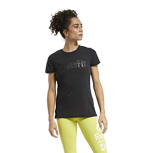 Reebok RC Crossfit Read tee Camiseta, Mujer, Negro, L