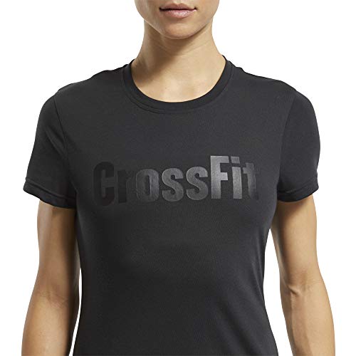 Reebok RC Crossfit Read tee Camiseta, Mujer, Negro, L