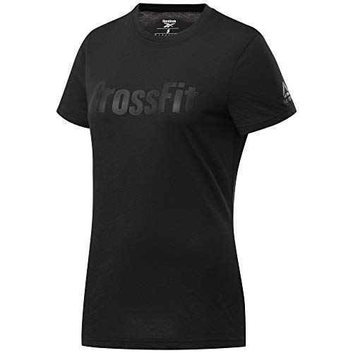 Reebok RC Crossfit Read tee Camiseta, Mujer, Negro, L
