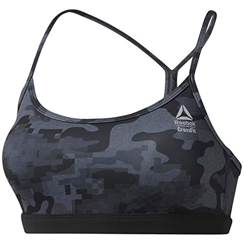 Reebok RC Skinny Bra AOP Sujetador Deportivo, Mujer, Black, 2XS Reebok RC Skinny Bra AOP Sujetador Deportivo, Mujer, Black, 2XS
