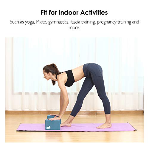 REEHUT Bloques de Yoga (1pc o 2pcs) - Bloque de Espuma EVA de Alta Densidad para Apoyar y Profundizar Las Poses, Mejorar la Fuerza y Ayudar en el Equilibrio y la Flexibilidad (Turquesa,1pc)