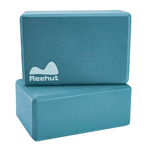 REEHUT Bloques de Yoga (1pc o 2pcs) - Bloque de Espuma EVA de Alta Densidad para Apoyar y Profundizar Las Poses, Mejorar la Fuerza y Ayudar en el Equilibrio y la Flexibilidad (Turquesa,1pc)