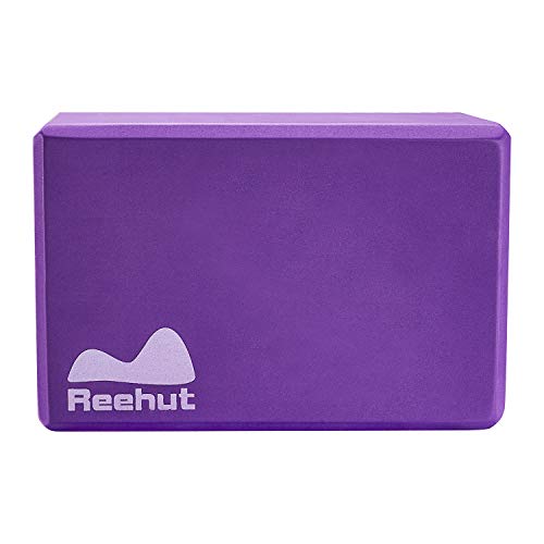 REEHUT Bloques de Yoga (1pc o 2pcs) - Bloque de Espuma EVA de Alta Densidad para Apoyar y Profundizar Las Poses, Mejorar la Fuerza y Ayudar en el Equilibrio y la Flexibilidad (Morado,1pc)