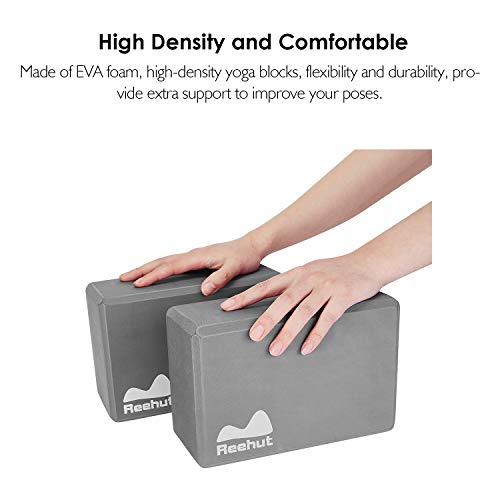 REEHUT Bloques de Yoga (1pc o 2pcs) - Bloque de Espuma EVA de Alta Densidad para Apoyar y Profundizar Las Poses, Mejorar la Fuerza y Ayudar en el Equilibrio y la Flexibilidad (Gris,1pc) REEHUT Bloques de Yoga (1pc o 2pcs) - Bloque de Espuma EVA de Alta Densidad para Apoyar y Profundizar Las Poses, Mejorar la Fuerza y Ayudar en el Equilibrio y la Flexibilidad (Gris,1pc)