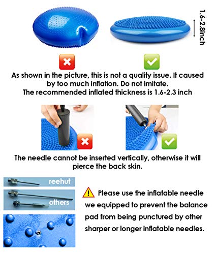 REEHUT Cojín de Equilibrio, Disco de Equilibrio para Fitness, Yoga, Pilates, Entrenamiento y Ejercicio Físico, Disco de Inestabilidad Hinchable con Bomba de Aire Incluida (Diámetro 33cm, Púrpura) REEHUT Cojín de Equilibrio, Disco de Equilibrio para Fitness, Yoga, Pilates, Entrenamiento y Ejercicio Físico, Disco de Inestabilidad Hinchable con Bomba de Aire Incluida (Diámetro 33cm, Púrpura)